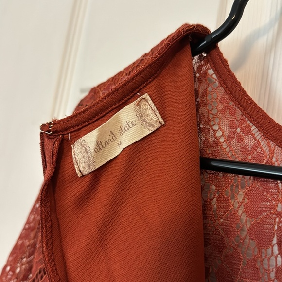 Burnt orange lace alterd state dress, size M - Picture 4 of 8